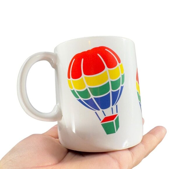 1980s FTD Hot Air Balloon Rainbow Mug Cup Multicolor Ceramic Drinking Mug READ - Picture 14 of 14